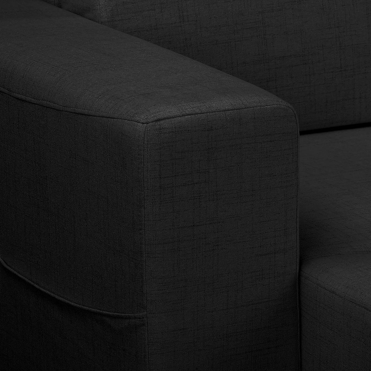 Ecksofa Bella Schwarz S: 257x174 cm - Wengefarben/Schwarz, Design, Textil (257/174cm) - Livetastic