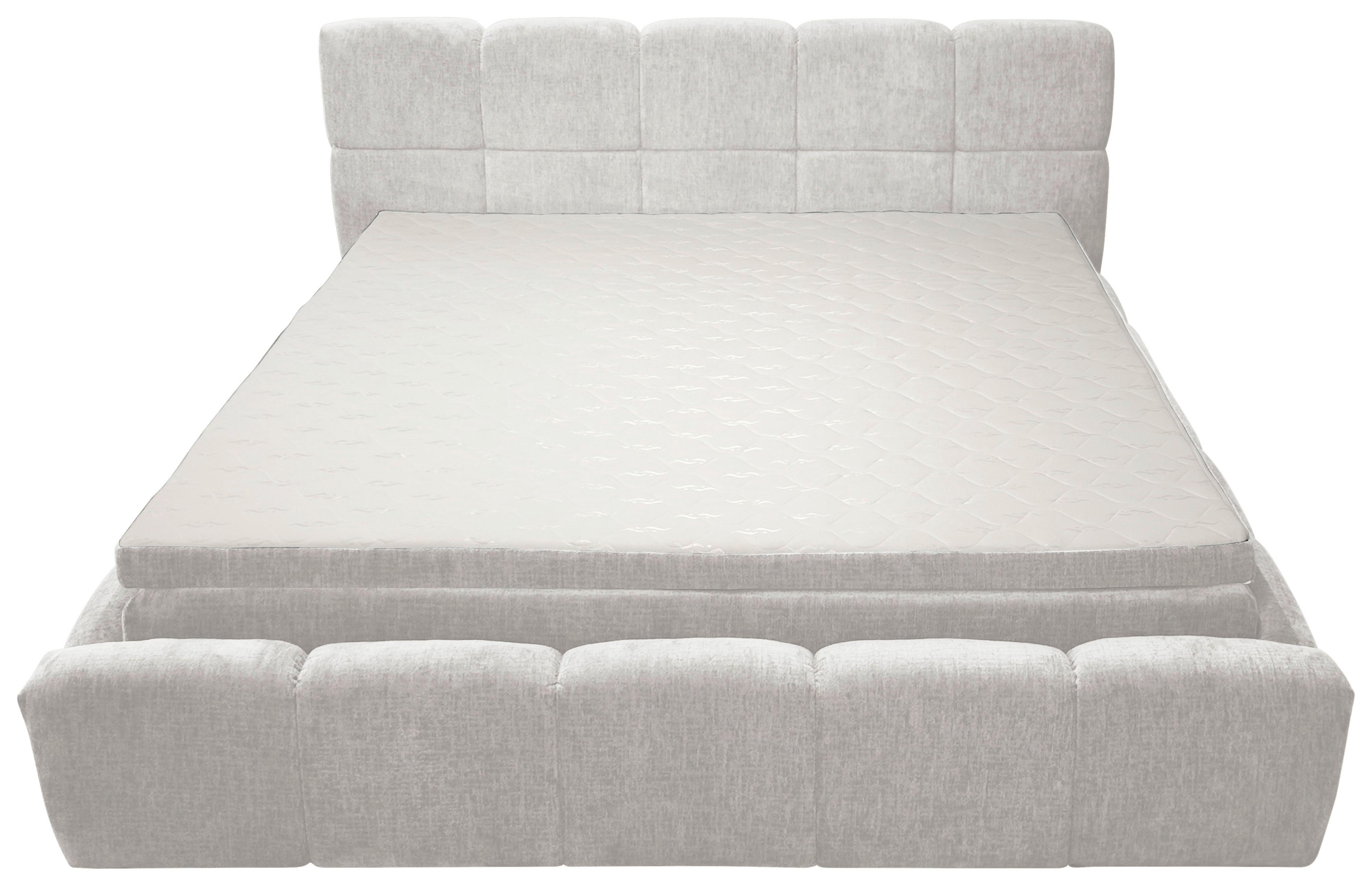 Polsterbett Noe Cremefarben, Lf: 140x200 cm - Creme/Schwarz, Trend, Textil/Metall (140/200cm)