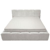 Polsterbett Noe Cremefarben, Lf: 140x200 cm - Creme/Schwarz, Trend, Textil/Metall (140/200cm)
