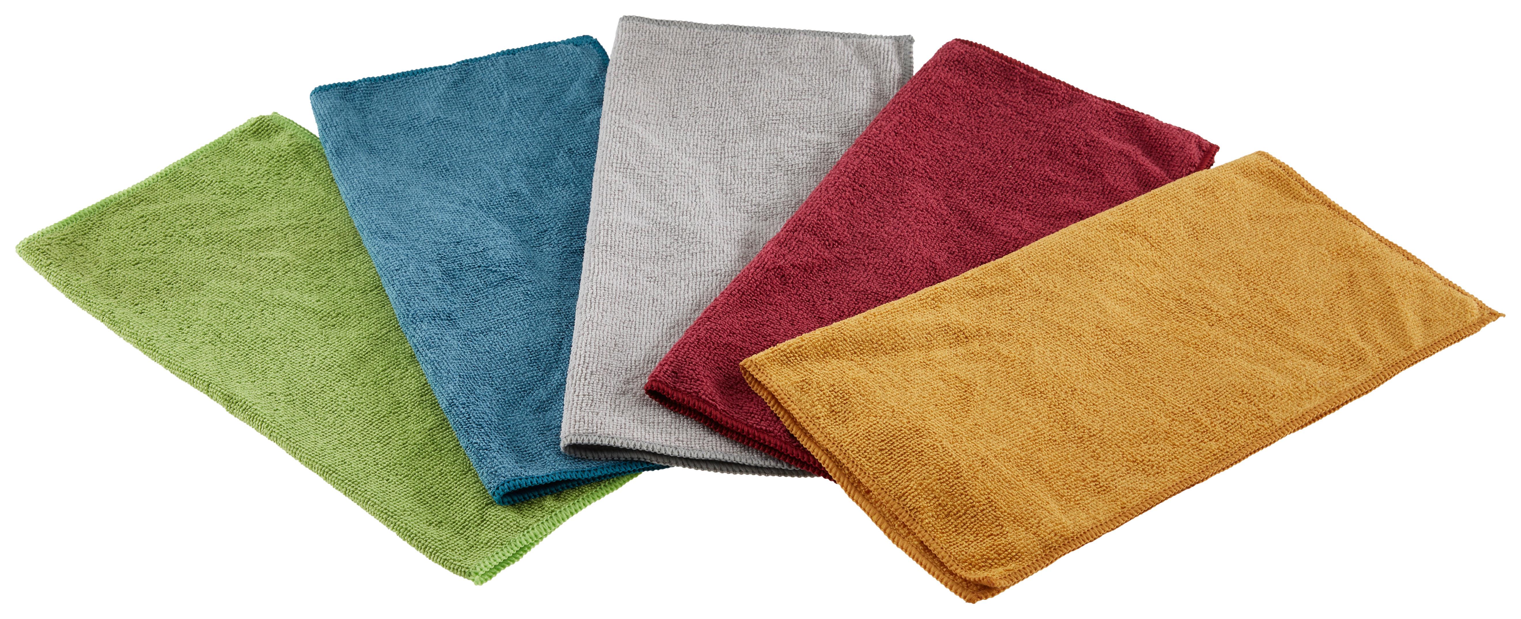 Mikrofasertuch Basti 10 Stk 35x35 Cm, 5 Farben - Blau/Rot, KONVENTIONELL, Textil (35/35cm) - Ondega