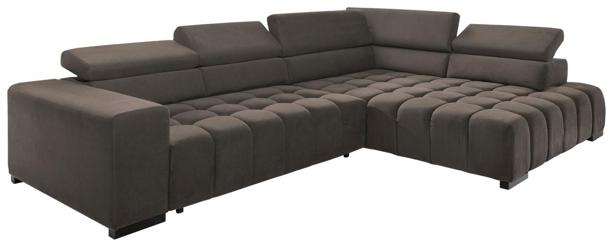 Eckschlafsofa Elias Neu Braun S: 307 Cm - Schwarz/Braun, Design, Textil (307/201cm) - Livetastic