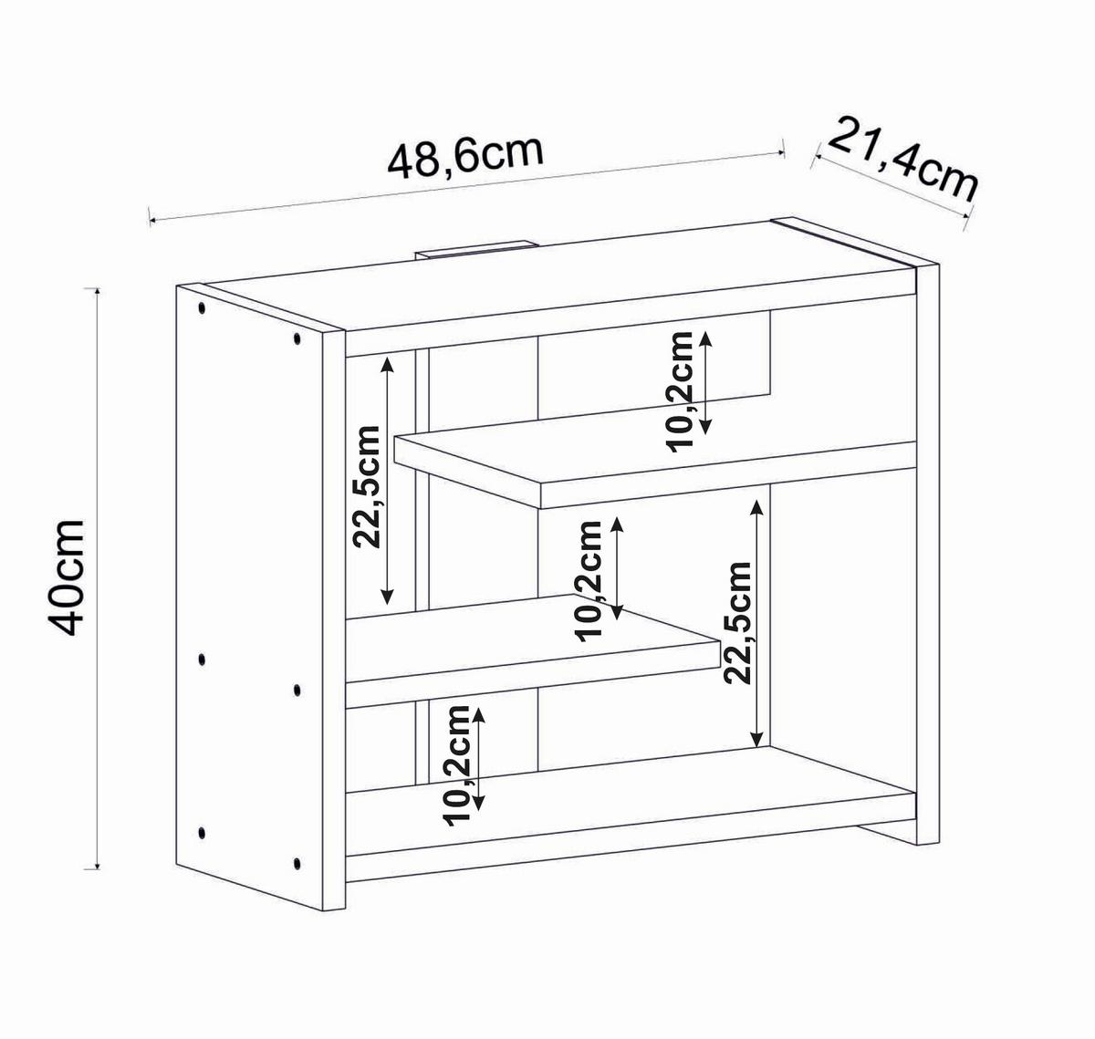 Wandregal Gupse Weiß B: 49 Cm - Weiß, Design, Holzwerkstoff (49/40/21cm) - Livetastic