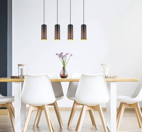 Függőlámpa 21005-4h - fekete/arany, Design, fém (80/10/150cm) - Globo