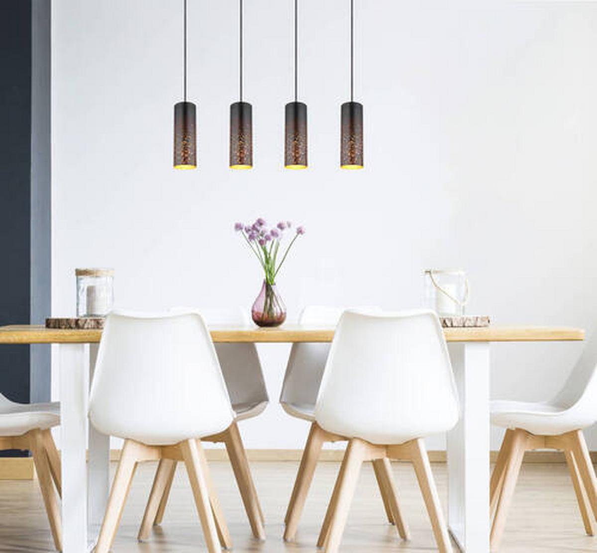Függőlámpa 21005-4h - fekete/arany, Design, fém (80/10/150cm) - Globo