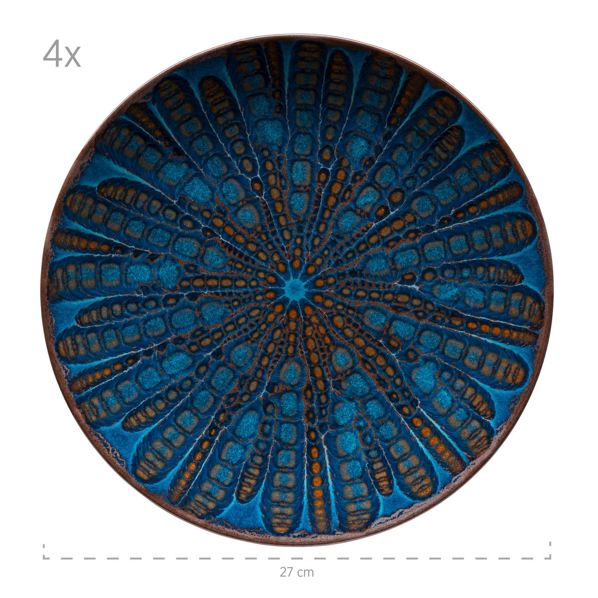 Tafelservice Aus Steinzeug 4 Personen Geschirr Set - Blau, Basics, Keramik - Mäser