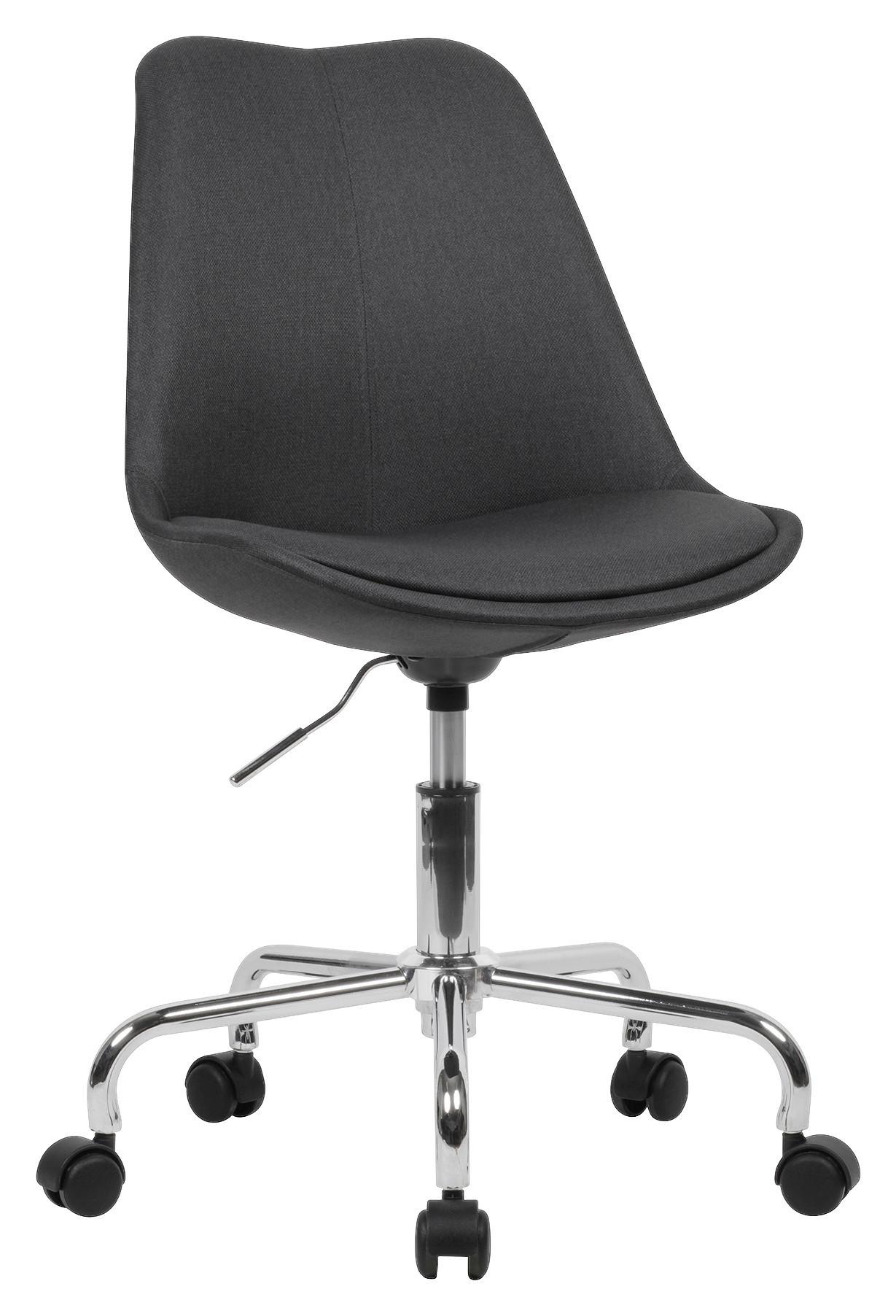 Drehstuhl mit Rollen Webbezug Schwarz