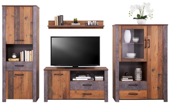 Wohnwand mit Vitrinen und TV-Möbel Wohnwand mit Vitrinen und TV-Möbel