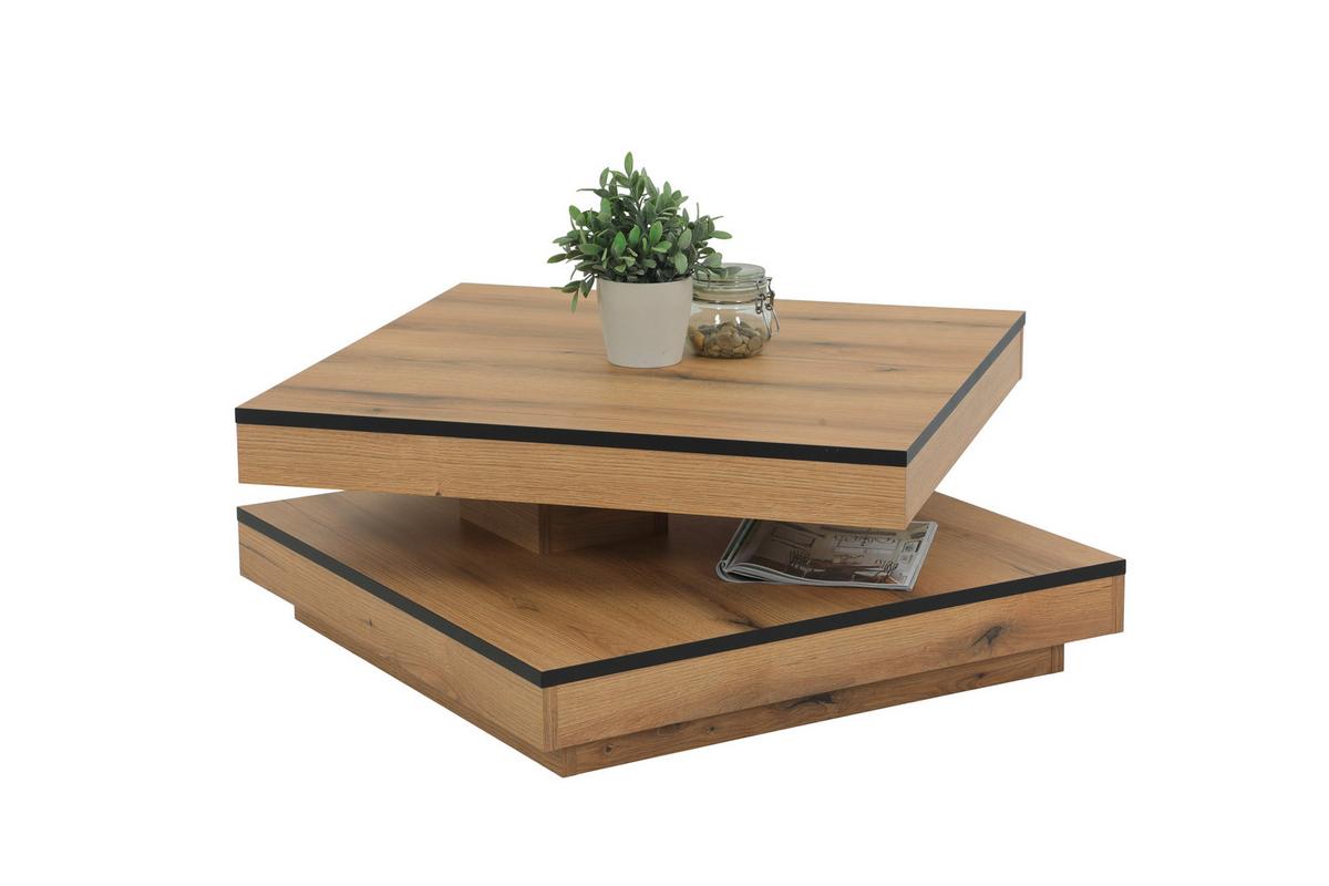 Couchtisch Ben Eiche Dekor L: 78 cm - Eichefarben, Design, Holzwerkstoff (78/78/34cm) - Livetastic