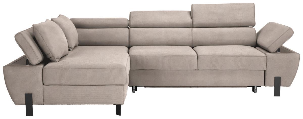 Sedacia súprava MILNA, ľavá, béžová - čierna/béžová, Modern, kov/textil (189/90/277cm) - Mömax
