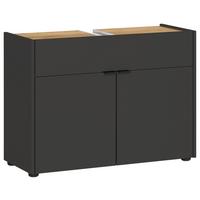 Waschbeckenunterschrank Gw-Forano - Eichefarben/Schwarz, MODERN, Holzwerkstoff (80/60/34cm) - Germania