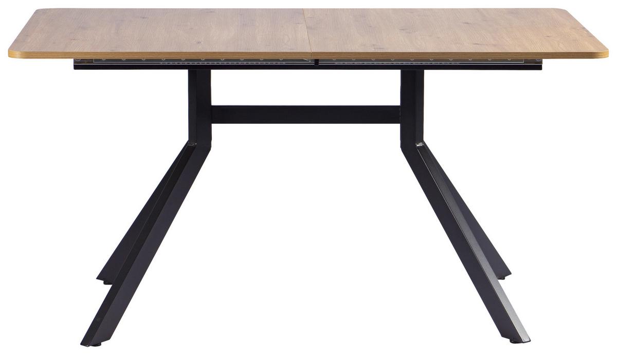 Esstisch Jax Eiche Artisan L: 150-190 cm - Schwarz/Eiche Artisan, MODERN, Holzwerkstoff/Metall (150/190/90/76cm) - Livetastic
