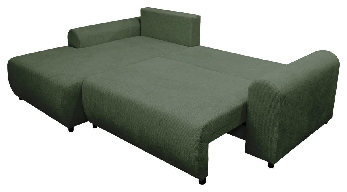 Ecksofa Velo Grün S: 160x250 cm - Schwarz/Grün, Design, Textil (160/250cm) - MID.YOU