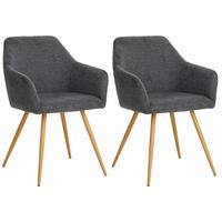 Armlehnstuhl Melinda Anthrazit - Anthrazit/Naturfarben, MODERN, Textil/Metall (56/81,5/63cm) - MID.YOU