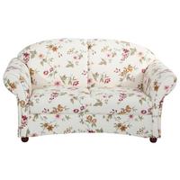 2-Sitzer-Sofa Corona Rot/Weiß, Blumen Design - Rot/Nussbaumfarben, Design, Textil (151/85/81cm) - Max Winzer