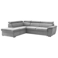 Ecksofa mit Schlaffunktion und Bettkasten Antero Grau - Chromfarben/Schwarz, Design, Textil (216/262cm) - Livetastic