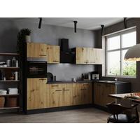 Eckküche Oliver Artisan Dekor S: 280x172 Cm - Eiche Artisan/Grau, Design, Holzwerkstoff (280/172cm) - Respekta