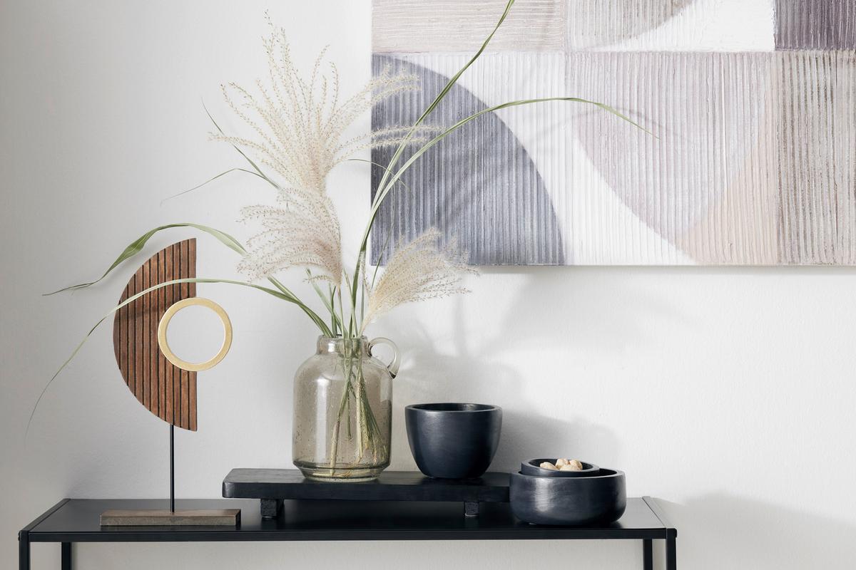 Socha Dana, V. 36cm - hnedá/zlatá, Basics, drevo (18/36/6cm) - Modern Living