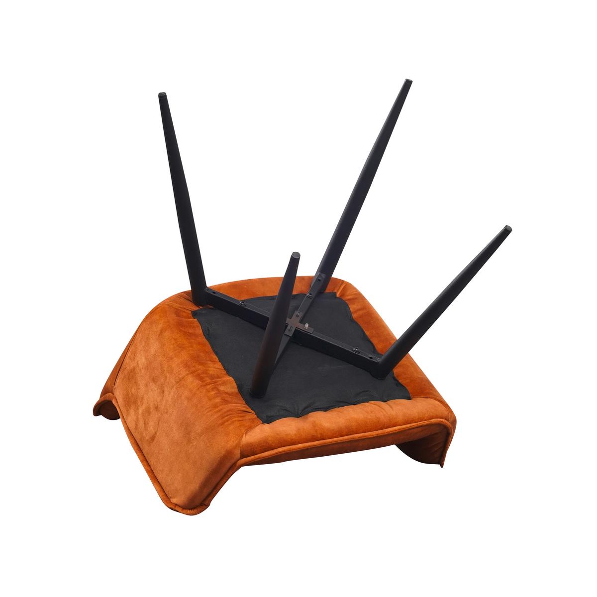 Armlehnstuhl-Set Alan Cognac B: 54 cm - Cognac/Schwarz, MODERN, Textil/Metall (54/86/53cm) - MID.YOU