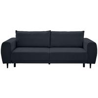 Schlafsofa Siena - Schwarz/Dunkelblau, KONVENTIONELL, Textil (245/85/92cm) - Livetastic