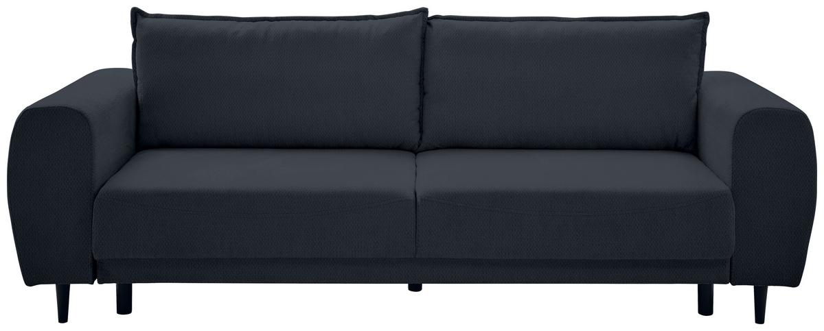 Schlafsofa Siena - Schwarz/Dunkelblau, KONVENTIONELL, Textil (245/85/92cm) - Livetastic