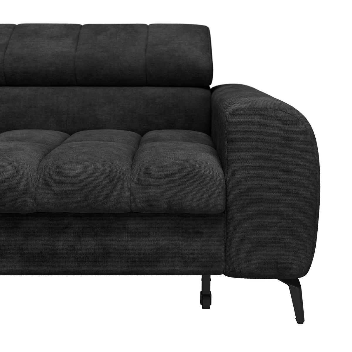 Ecksofa mit Schlaffunktion & Bettkasten Volf Schwarz - Schwarz, Trend, Kunststoff/Textil (203/261cm)
