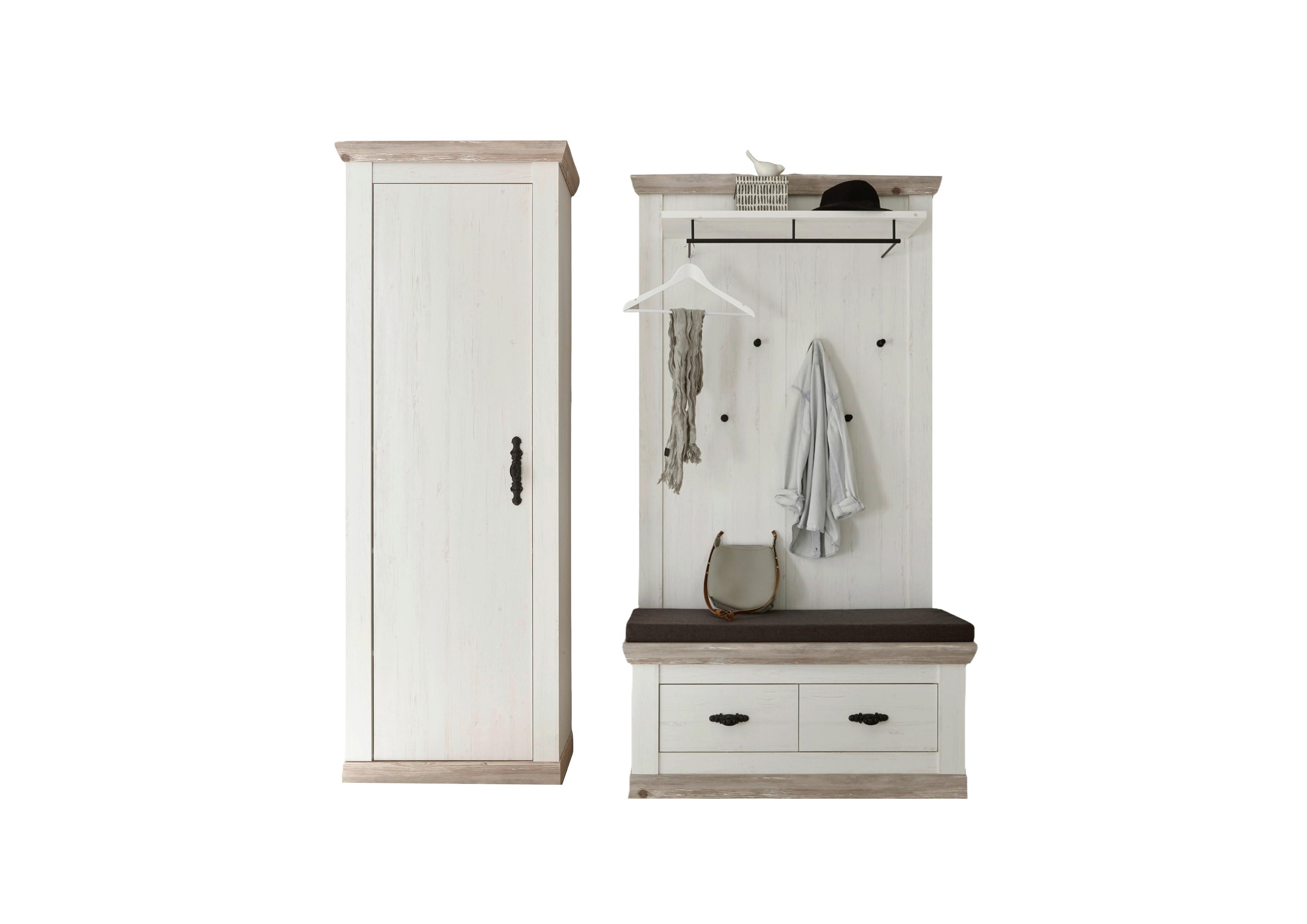 Garderobe Florenz Pinienfarben/hellbraun 190 Cm - Hellbraun/Pinienfarben, Design, Holzwerkstoff (190/201/45cm) - MID.YOU