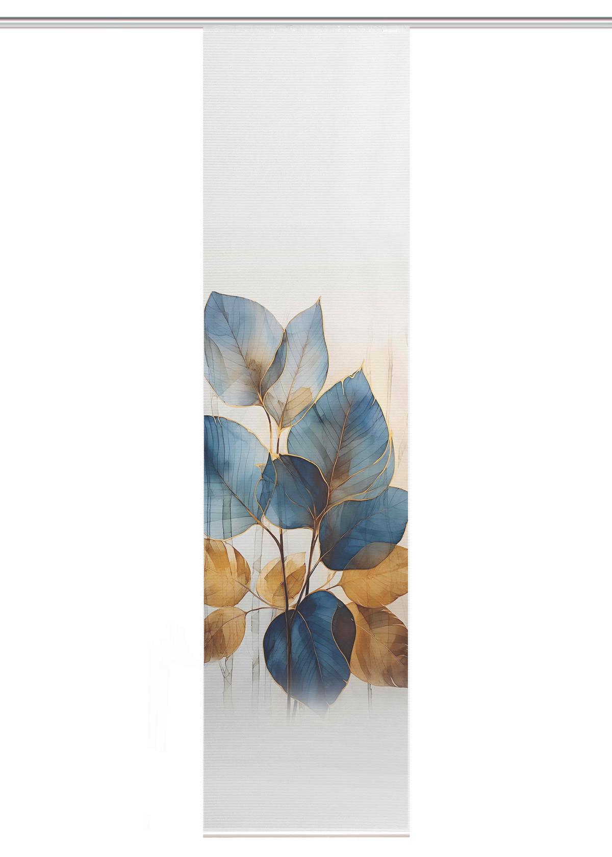 Flächenvorhang Thalin - Blau/Weiß, LIFESTYLE, Textil (60/245cm)