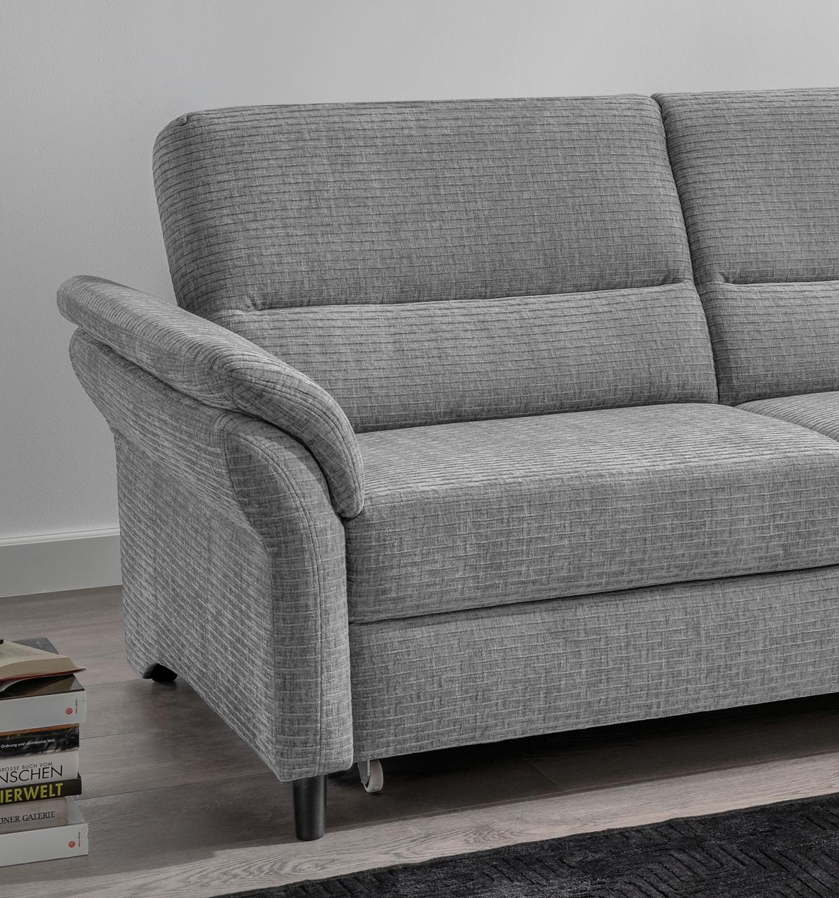 Ecksofa Cavoli, Grau S: 279x176 cm - Schwarz/Grau, MODERN, Textil (279/176cm) - Livetastic
