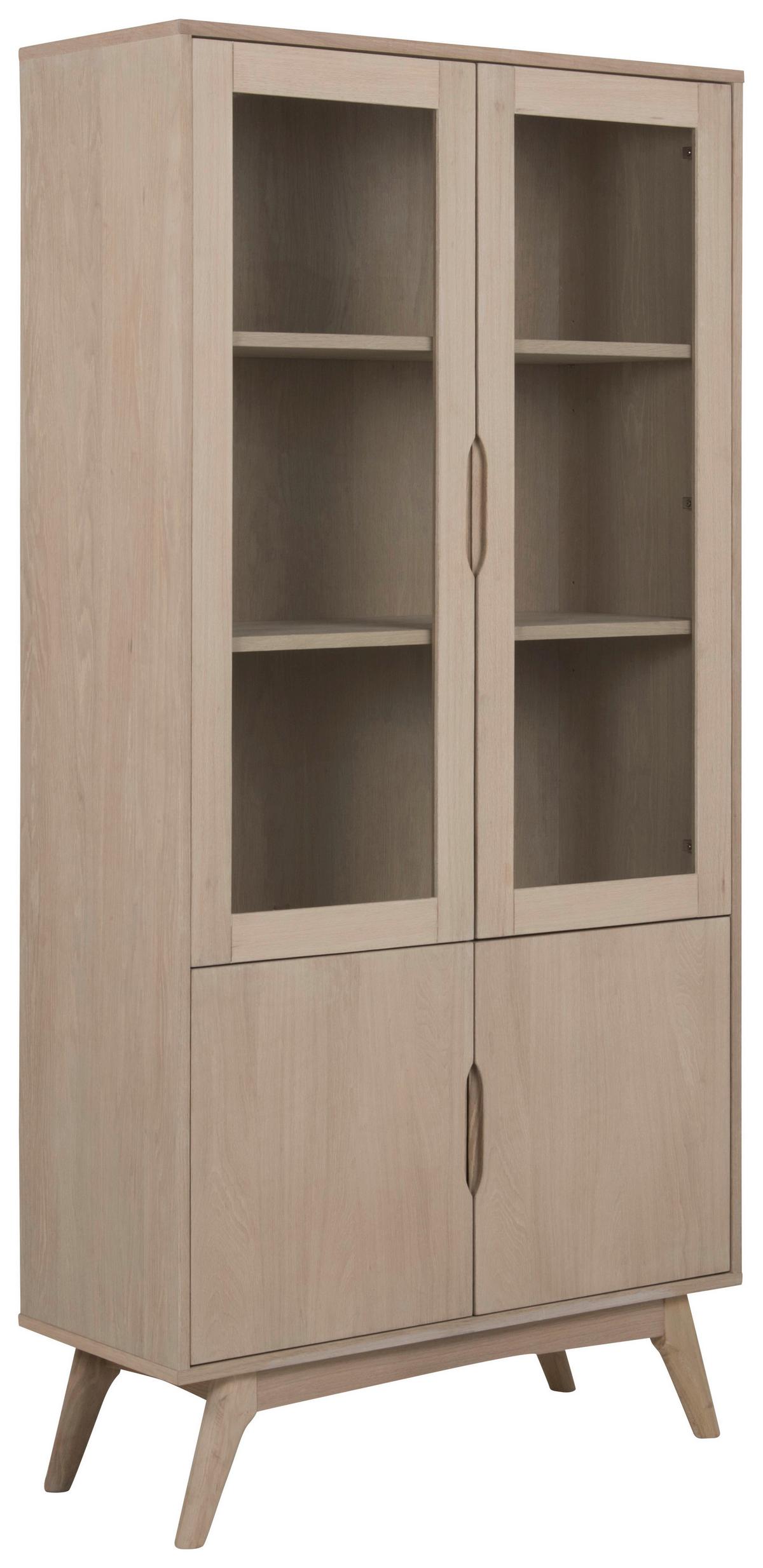 Vitrine Marte - Eichefarben, MODERN, Glas/Holz (94/192/40cm) - MID.YOU