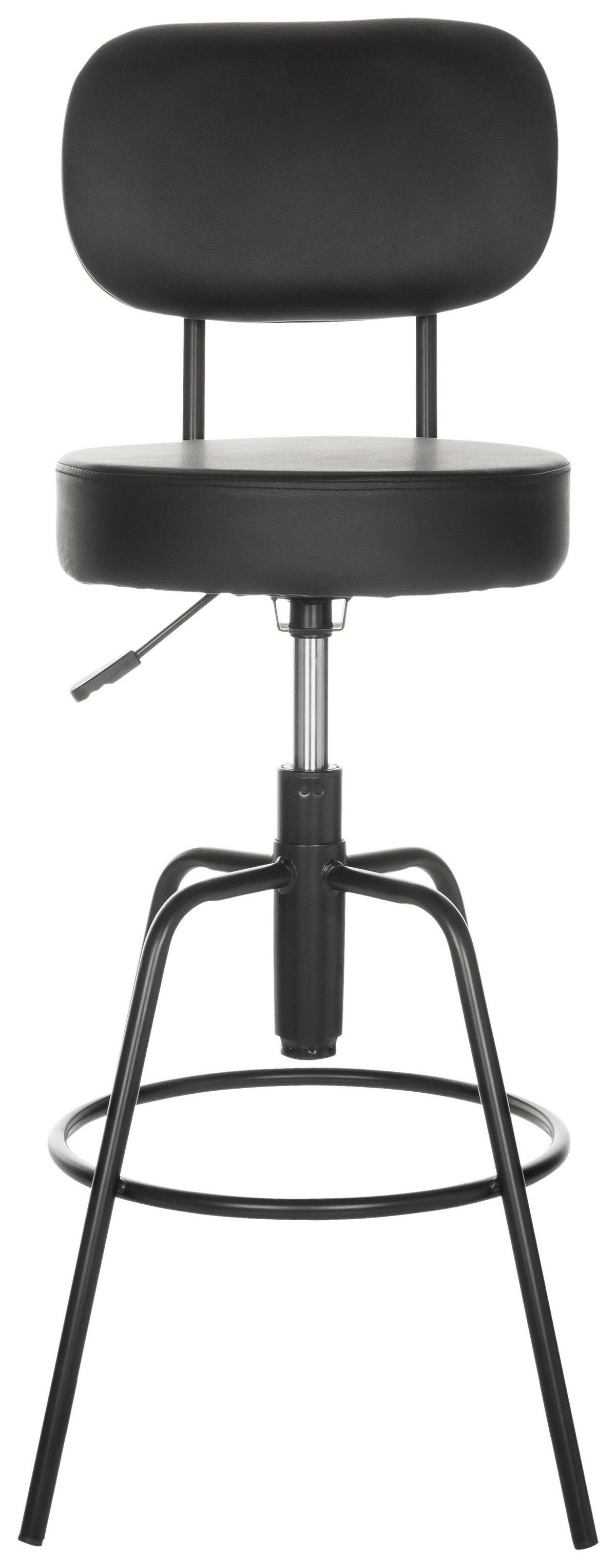 Barhocker Disc High - Schwarz, Basics, Leder/Metall (43/103-113/43cm) - MID.YOU