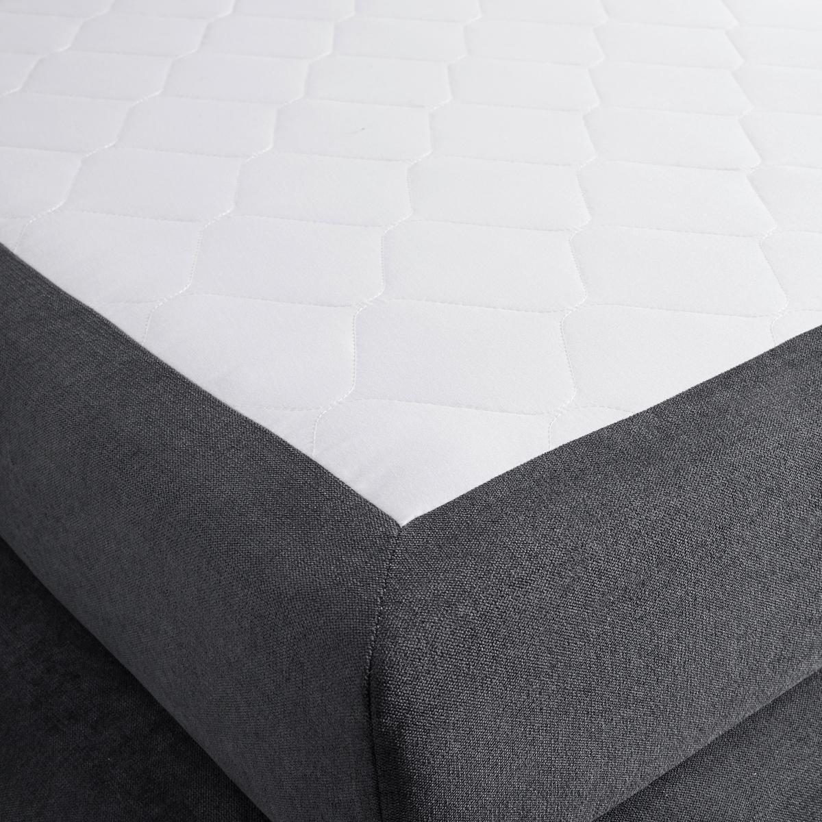 Postel Boxspring s topperem Maja, 180x200 - šedá/černá, Moderní, dřevo/textil (180/200cm) - Bessagi Home