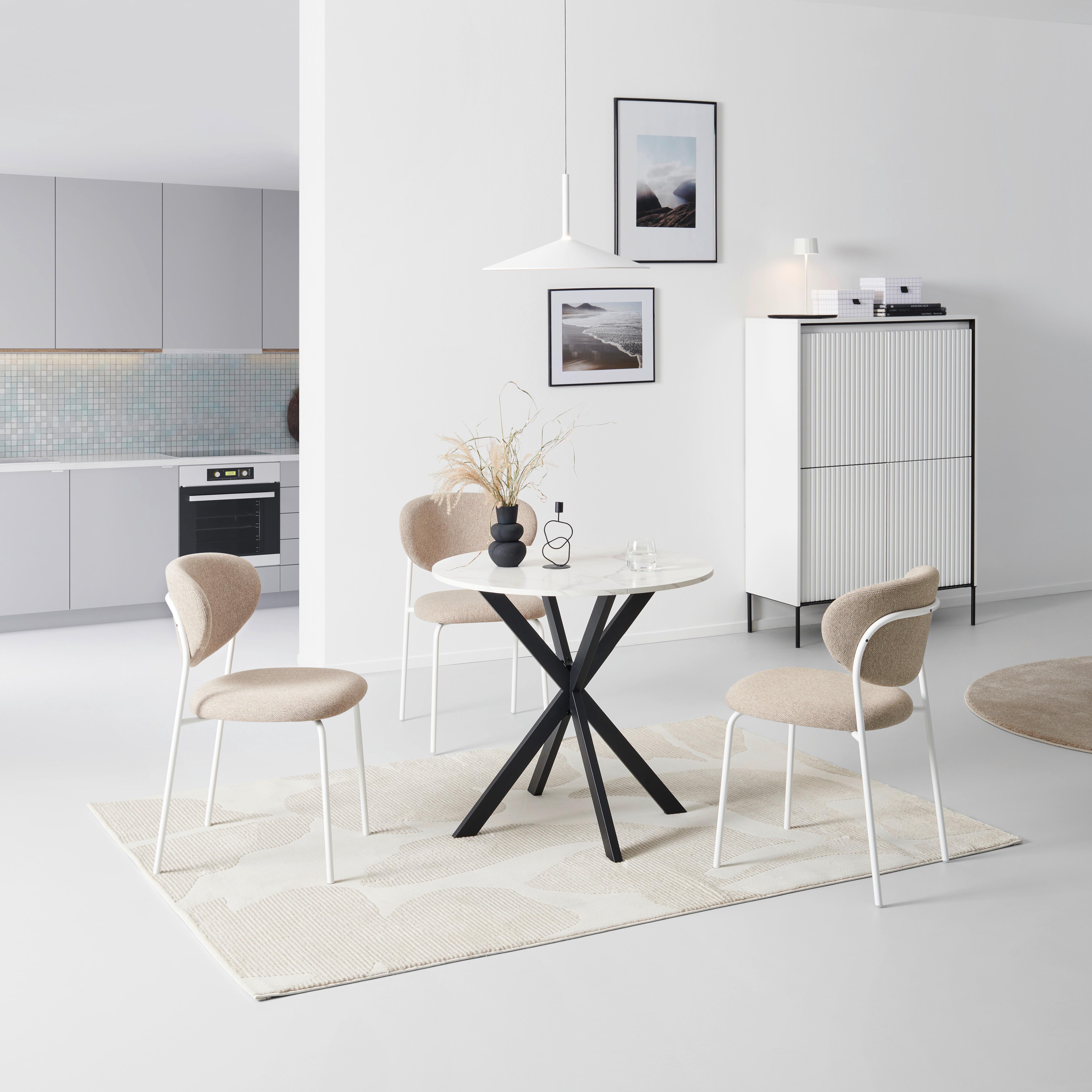 Esstisch Monte - Schwarz/Weiß, MODERN, Holzwerkstoff/Metall (80/80/75cm) - MID.YOU