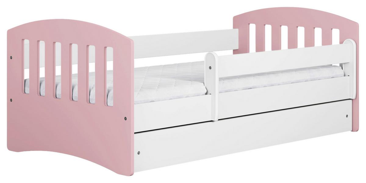 KINDER-/JUNIORBETT Classic Pink/Weiß 80x160cm - Pink/Birkefarben, MODERN, Holz/Holzwerkstoff (80/160cm) - MID.YOU