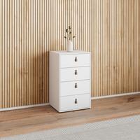Komoda Mick - bílá/černá, Moderní, kompozitní dřevo/plast (46/77/40cm) - Modern Living