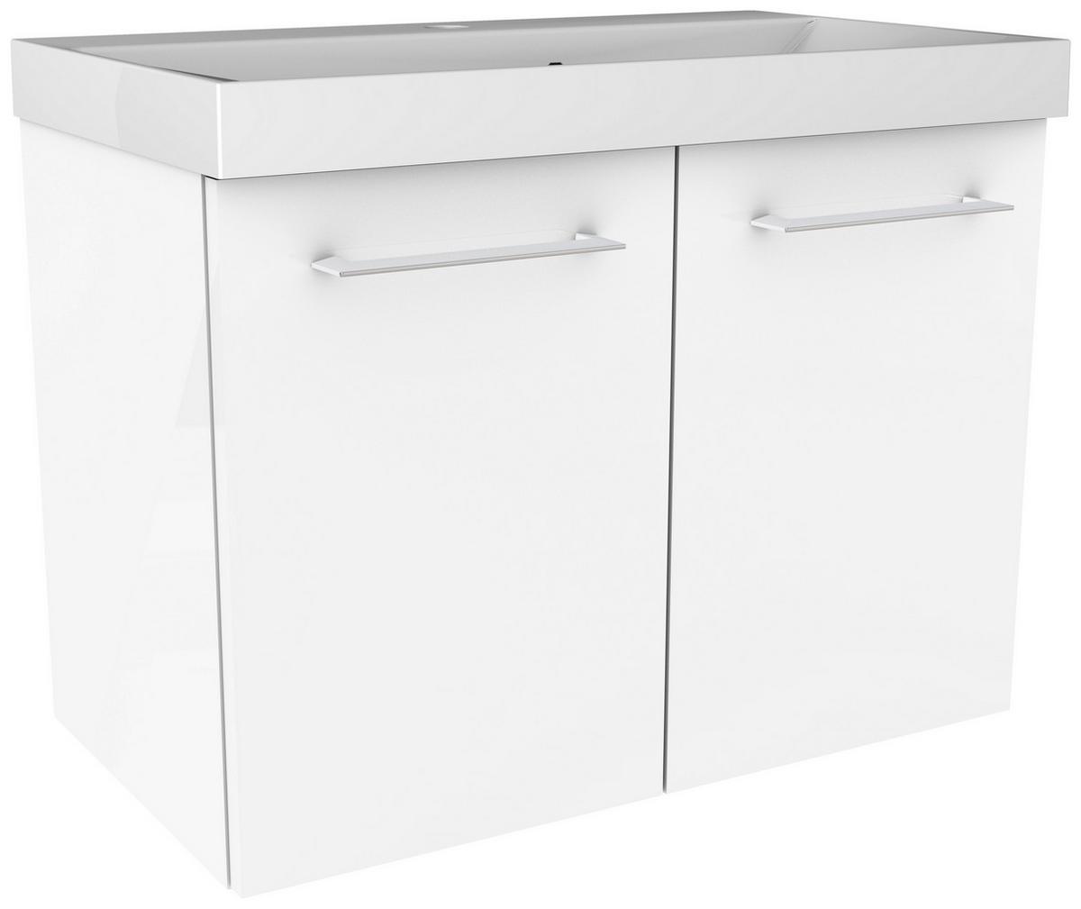Waschtischunterschrank mit Türdämpfer Lima B: 60cm, Weiß - Weiß, MODERN, Holzwerkstoff (60/42/35cm) - MID.YOU
