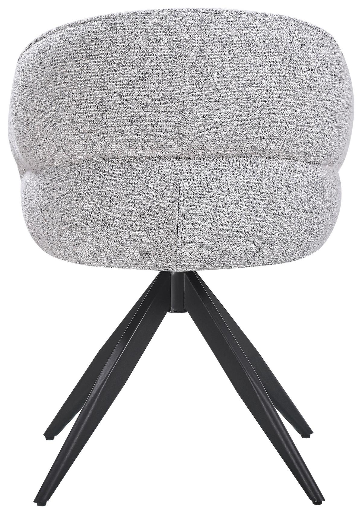 Armlehnstuhl Royal Beige/Grau B: 59 cm - Schwarz/Grau, MODERN, Textil/Metall (59/82/62cm) - Livetastic