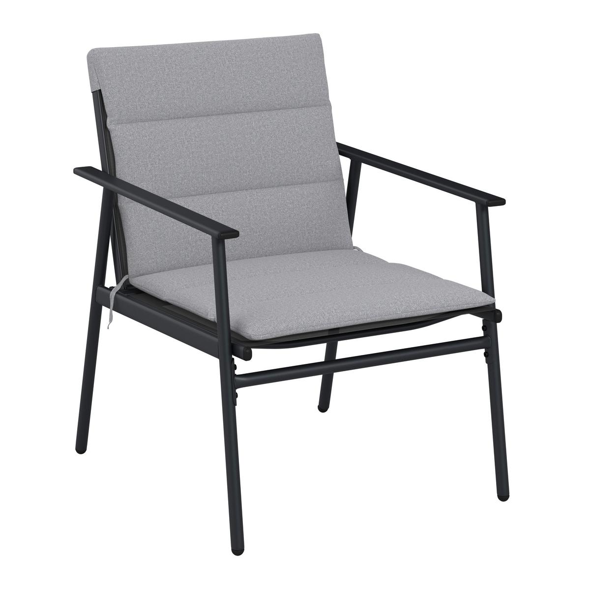 Loungegarnitur Cartagena - Dunkelgrau/Grau, MODERN, Textil/Metall - Beldano
