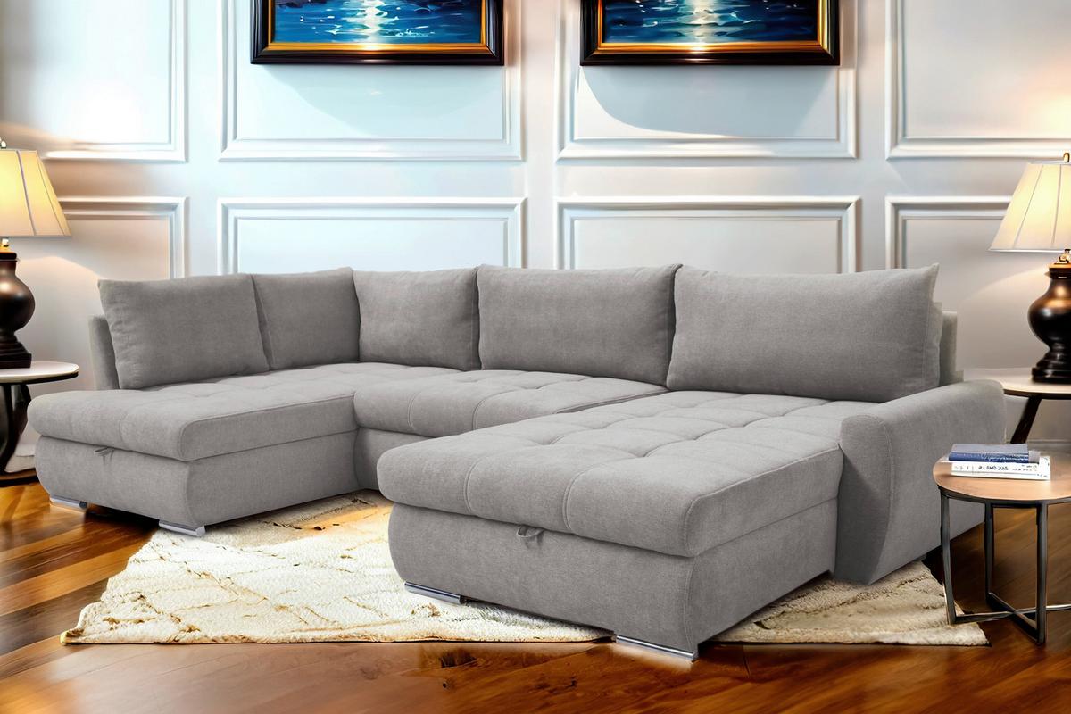 Ecksofa Canion - Chromfarben/Fango, Design, Textil (173/322/174cm) - Livetastic