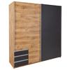 Schwebetürenschrank Mit Laden 180 Cm Emden, Eiche Dekor - Eichefarben/Anthrazit, MODERN, Holzwerkstoff (180/198/64cm)