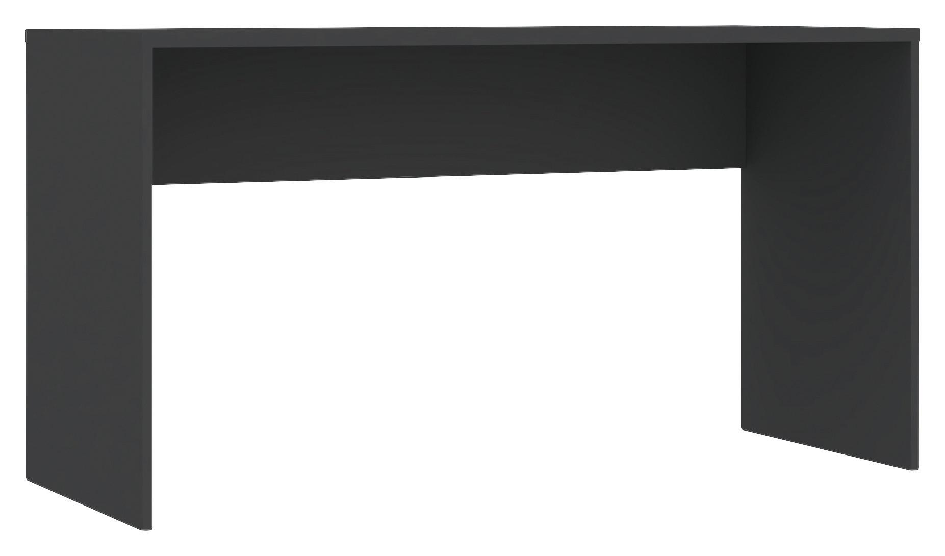 Schreibtisch B 135cm H 73cm Unit, Anthrazit - Anthrazit, KONVENTIONELL, Holzwerkstoff (135/73/54,5cm) - Ondega