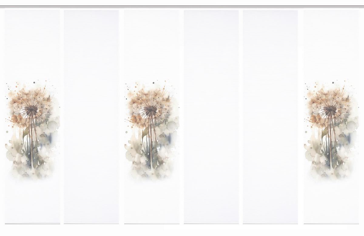 Flächenvorhang Amarande 6er Set - Hellgrau/Naturfarben, Natur, Textil (60/245cm)