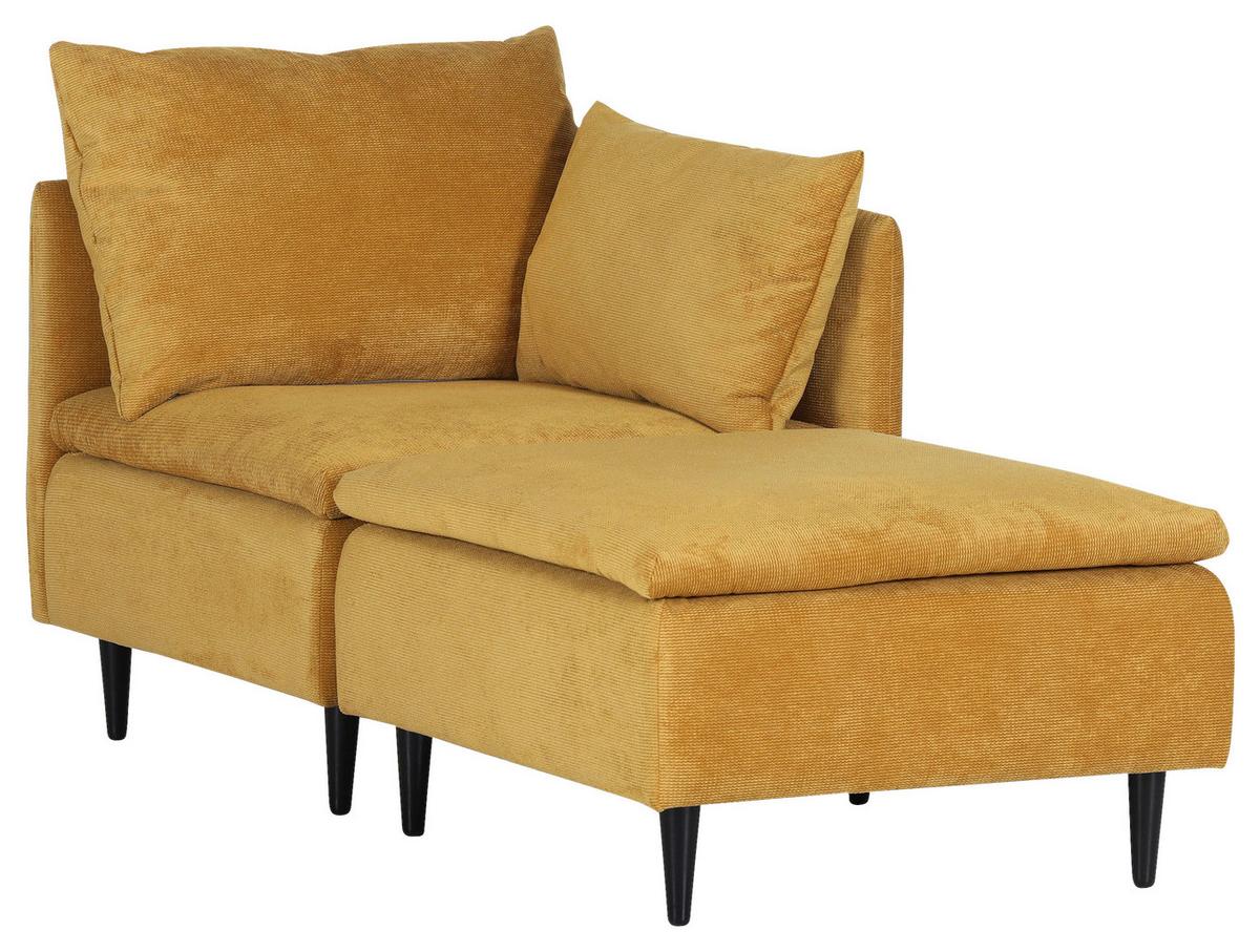 Sofaelement Fynn, Senfgelb B: 83 cm - Senfgelb/Schwarz, KONVENTIONELL, Textil (83/72/83cm) - MID.YOU
