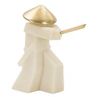 Skulptur Kunststoff/metall, Weiß/gold - Basics, Kunststoff/Metall (34/30/12cm)