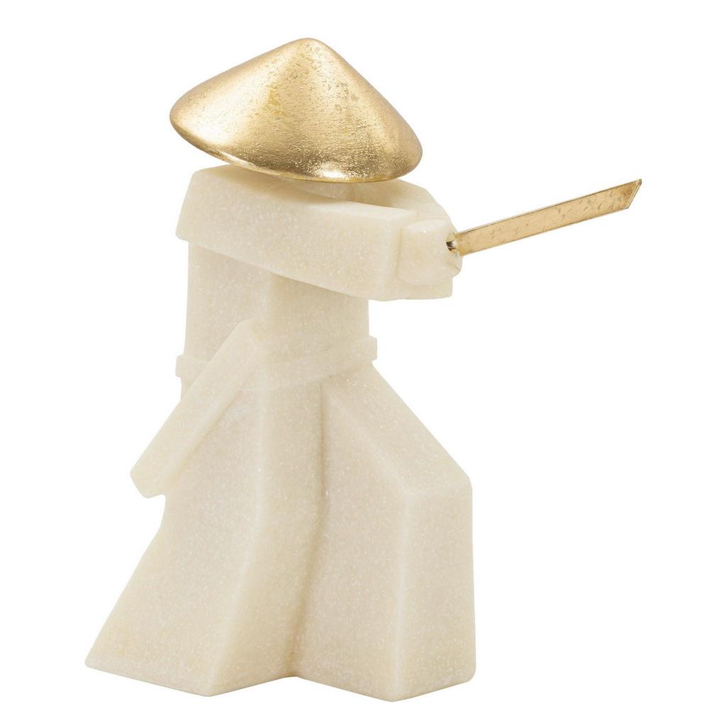 SKULPTUR Kunststoff/Metall, Weiß/Gold