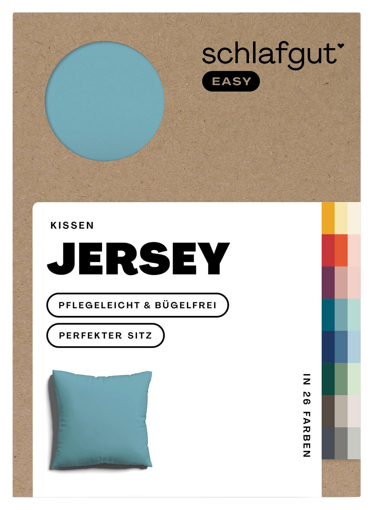 Kissenhülle Easy Jersey - Petrol, Basics, Textil (40/40cm) - Schlafgut