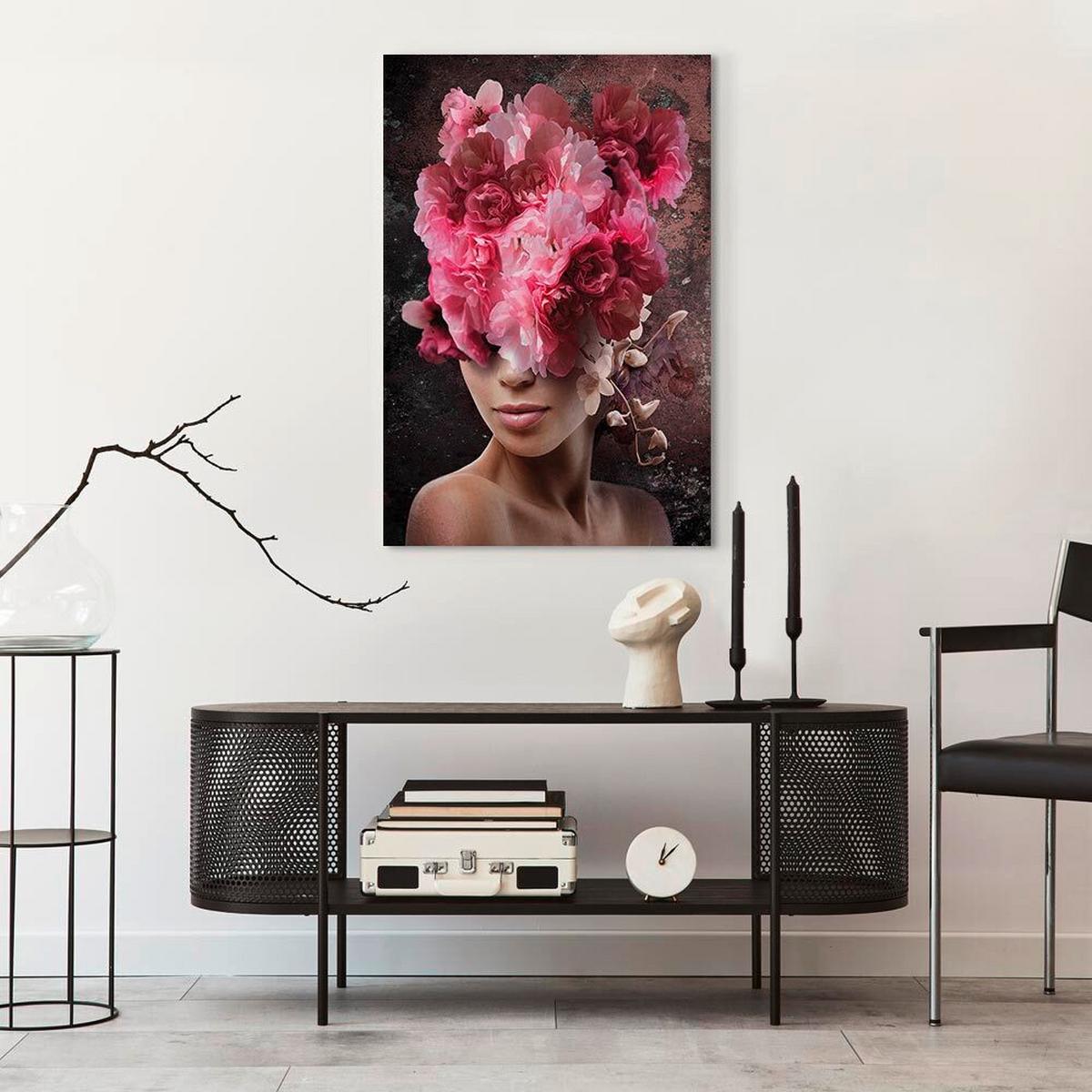 Leinwandbild Spring Braun Pink B: 40 cm - Pink/Braun, Basics, Holzwerkstoff/Textil (40/60/1.2cm) - artgeist