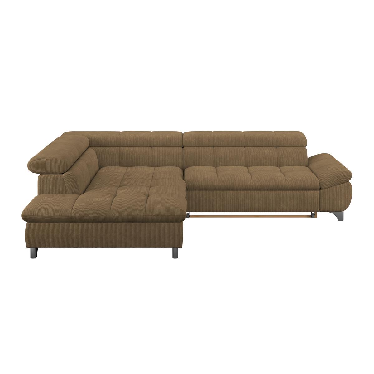 Ecksofa Gemini Braun, B: 234cm - Chromfarben/Braun, KONVENTIONELL, Textil (234/312cm)