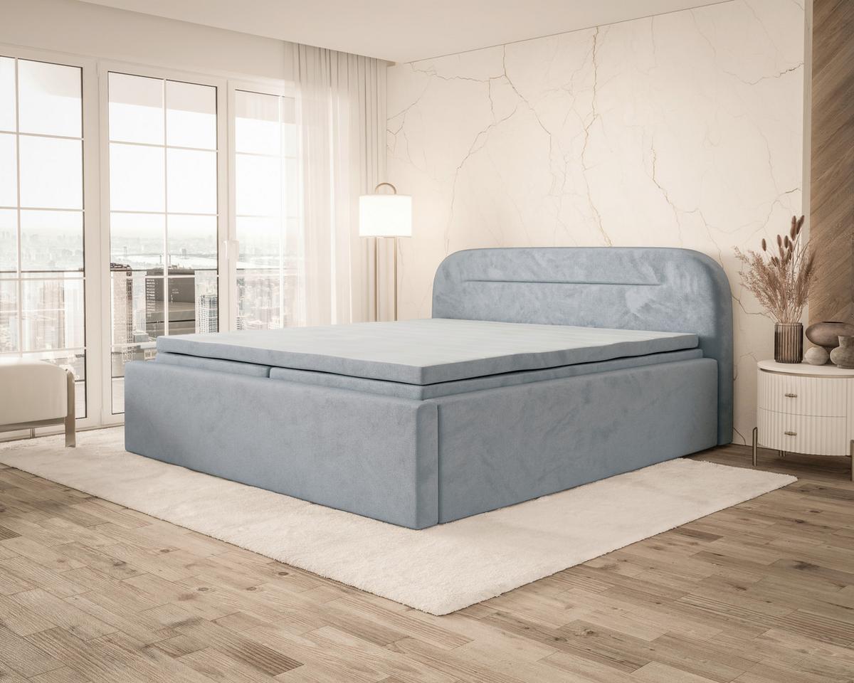 Boxbett Zako 3 Grau LF: 180x200cm - Grau, MODERN, Textil (180/200cm) - MID.YOU