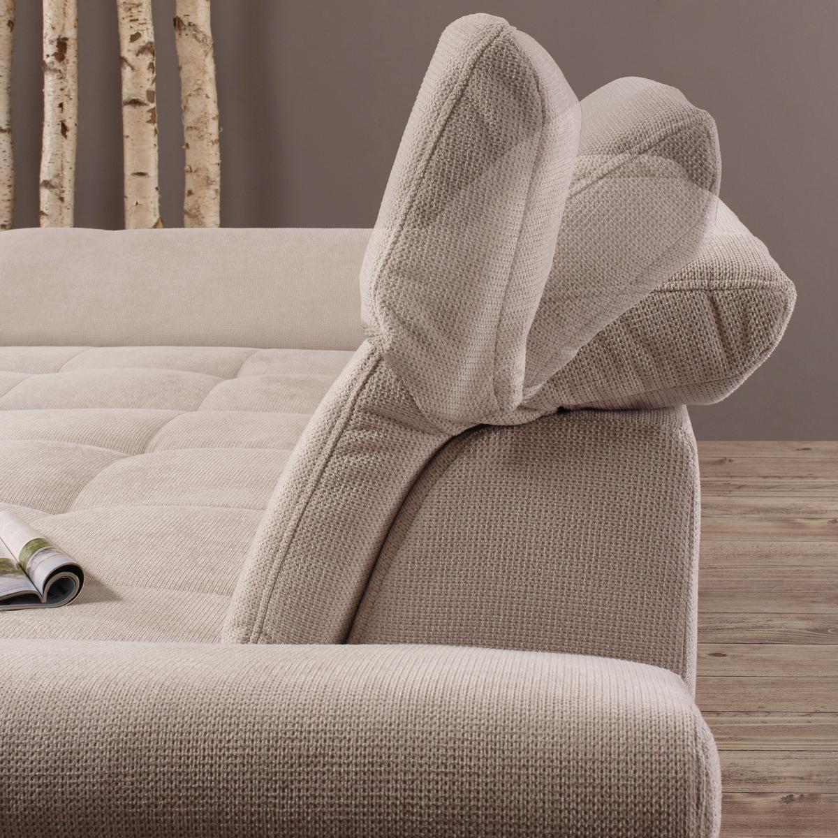 Rohová sedačka SANFINO, levá, světle šedá,lůžko a úl.prostor - světle šedá/barvy chromu, Konvenční, kov/dřevo (199/305cm) - Premium Living