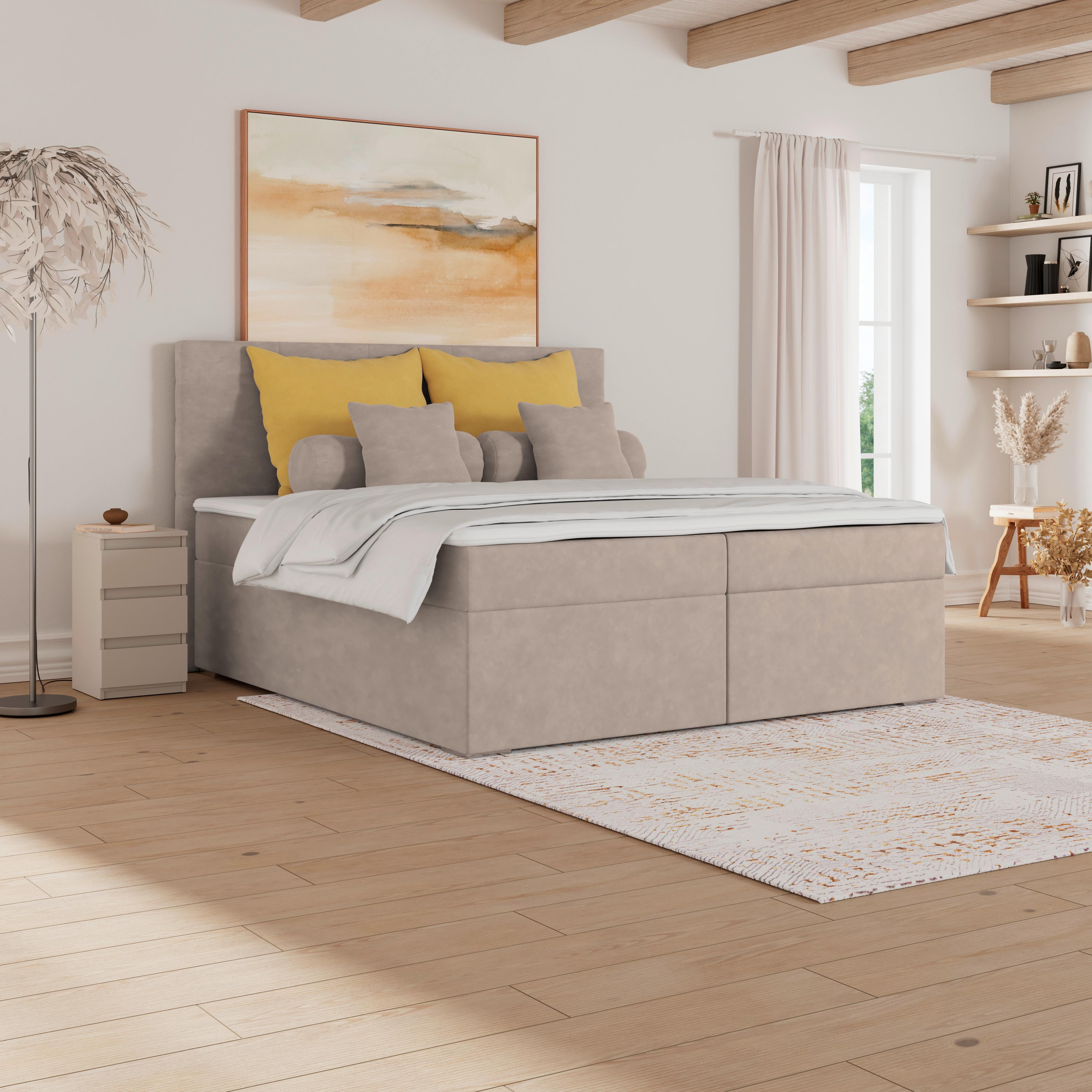 Kárpitozott Ágy Adria 160/200cm - cappuccino, Konventionell, textil/fa (160/200cm)
